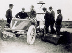 Wilbur Wright with a racing car