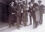 Orville Wright, Berg, and others outside the Esplanade Hotel by August Scherl
