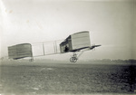 Delagrange's Voisin biplane in flight