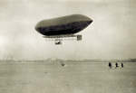 Louis Malecot's airship dragging basket by J. Theodoresco