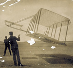 The Wright Brothers testing the 1901 glider as a kite