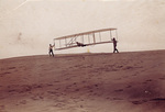 Orville Wright taking off in the Wright 1902 Glider