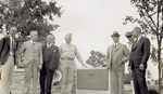 Orville Wright standing with group of pioneer flyers