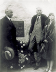 Unveiling stone marker at site of first flight