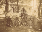 Katharine Wright with friends on bicycle outing