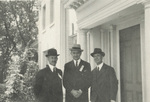 Orville Wright and Griffith Brewer with an unidentified man