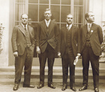 Charles Lindbergh with several member of Aeronautical Congress by Pacific & Atlantic Photos, Inc.