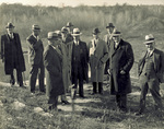 Inspection party standing on Lockington Dam