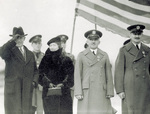 Orville Wright with Kepner and Stevens after award ceremony