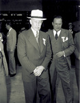 Orville Wright with Guy Vaughan at dedication of Lockland plant by Frank C. Reilly
