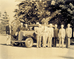Orville Wright with new Hudson automobile
