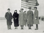 Orville Wright with Kepner, Stevens, and Bowley after award ceremony