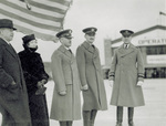 Orville Wright with Kepner, Stevens, and Bowley after award ceremony