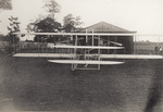 The Wright 1907 Model Flyer in front of hangar at Hunaudieres