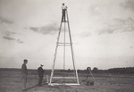 Wilbur Wright installing launching derricks