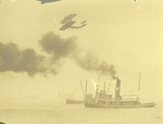 Wilbur Wright flying to Grant's Tomb over New York harbor