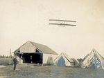 Wright Model A Flyer flying over Aero Camp by C. H. Claudy