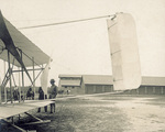 Side view of Wright Model A Flyer tail section