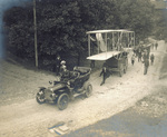 Wright Model A Flyer being moved to parade ground on a wagon by C. H. Claudy