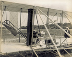 Close-up left front view of Wright Model A Flyer by C. H. Claudy