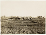 Dismantled aircraft in field