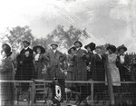Spectators standing by a fence at the Harvard-Boston Aero Meet, September, 1910 by Anthony Philpott