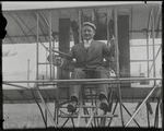 John Fitzgerald, Mayor of Boston, at the controls of a Burgess-Wright biplane at the Harvard-Boston Aero Meet, September, 1910