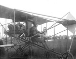 Eugene Ely piloting his Curtiss aircraft at the Harvard-Boston Aero Meet, August - September, 1911