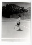 Young student with tennis racket
