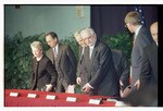 International Presidents and Representatives Getting Seated at the Signing of the Dayton Peace Agreement by Dayton Daily News and Jan Underwood