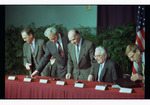 International Presidents and Representatives Getting Seated at the Signing of the Dayton Peace Agreement by Dayton Daily News and Jan Underwood