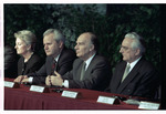 Neville-Jones, Milošević, Izetbegović, and Tuđman at the Signing of the Dayton Peace Agreement by Dayton Daily News and Jan Underwood