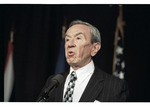 Warren Christopher at the Podium During the Signing of the Dayton Peace Accords by Dayton Daily News and Jan Underwood
