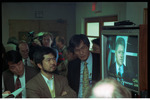 Members of the Media Watching President Clinton on TV at the Signing of the Dayton Peace Agreement by Dayton Daily News and Jan Underwood