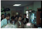 Members of the Media Watching President Clinton on TV at the Signing of the Dayton Peace Agreement by Dayton Daily News and Jan Underwood
