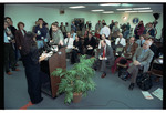 Members of the Media Gathered for a Press Conference at the Signing of the Dayton Peace Agreement by Dayton Daily News and Jan Underwood