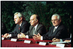 Milošević, Izetbegović́, and Tuđman Sit at Dayton Peace Accords Signing Table by Dayton Daily News and Jan Underwood