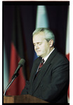 Slobodan Milošević Speaking at the Podium at the Signing of the Dayton Peace Agreement by Dayton Daily News and Jan Underwood