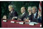 International Officials With Headphones at the Dayton Peace Accords by Dayton Daily News and Jan Underwood