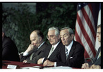 Alija Izetbegović, Franjo Tuđman, and Warren Christopher at the Dayton Peace Accords by Dayton Daily News and Jan Underwood