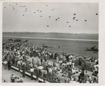 A Crowd Watching Paratroopers by Dayton Daily News and M. E. Fawcett