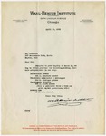 Letter, Wahl-Henius Institute to Fred Olt