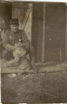 Major Raoul Lufbery Holding a Lion Cub.