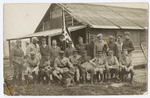 A Group Photograph with Major Lufbery Holding Lion