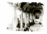 Soldiers inside ruined church