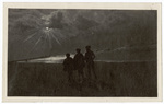 Three children standing on beach